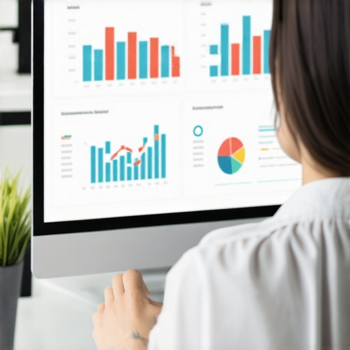 Person analyzing local SEO data on a computer for ongoing maintenance