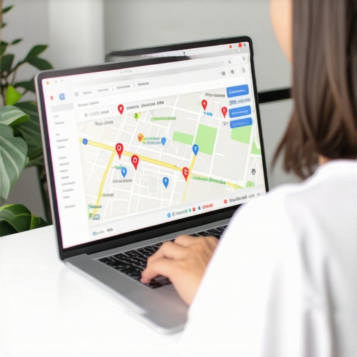 Person analyzing local SEO data on a laptop
