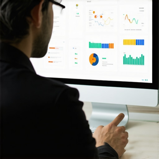 SEO professional reviewing local SEO audit results on a laptop.