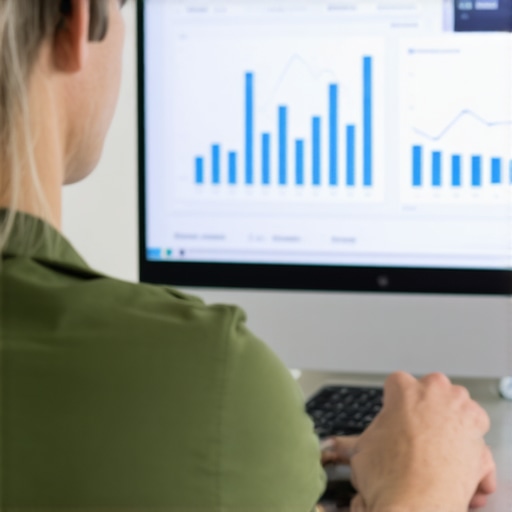 Person reviewing local SEO performance charts with detailed analytics