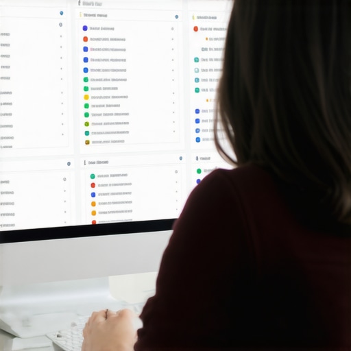 Person reviewing local business listings with audit software on a laptop