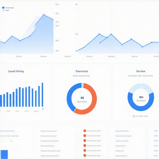 A detailed SEO analytics dashboard showcasing local map rankings and citation health metrics.