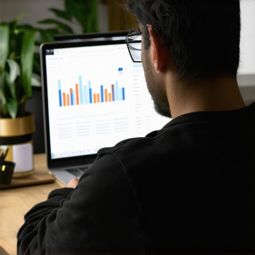 A person reviewing local SEO audit tools on a laptop for map performance and rankings
