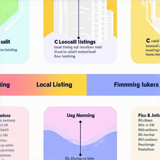 Diagram illustrating steps for auditing local listings and fixing map ranking issues.