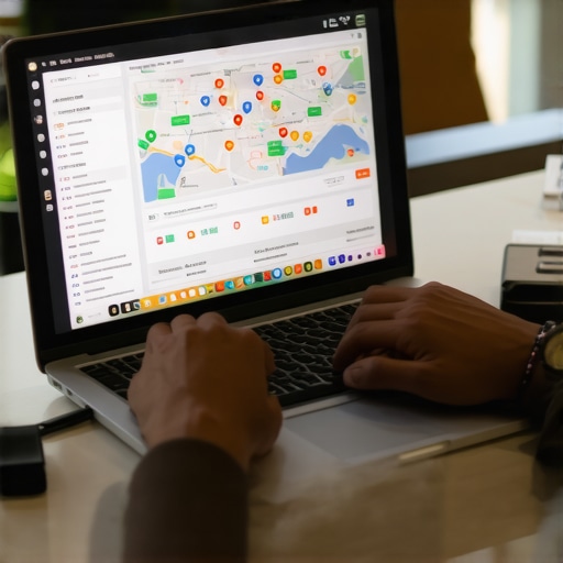 Person analyzing local SEO data on a laptop for map ranking issues